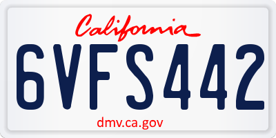 CA license plate 6VFS442