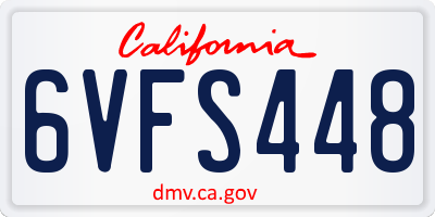 CA license plate 6VFS448