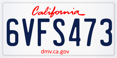 CA license plate 6VFS473