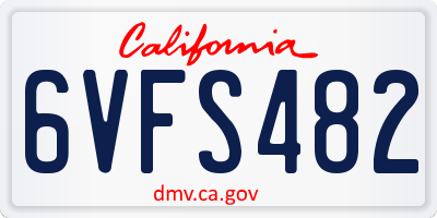 CA license plate 6VFS482