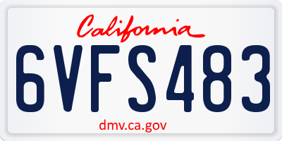 CA license plate 6VFS483