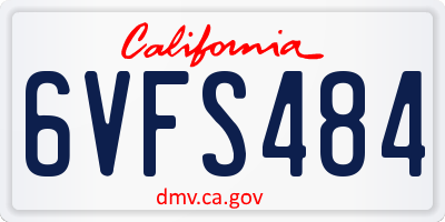 CA license plate 6VFS484