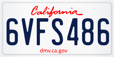 CA license plate 6VFS486