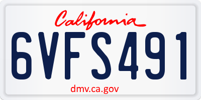 CA license plate 6VFS491