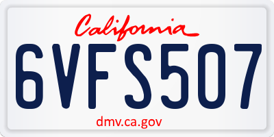 CA license plate 6VFS507