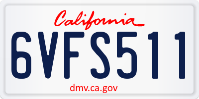 CA license plate 6VFS511