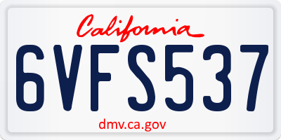 CA license plate 6VFS537