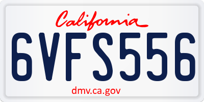 CA license plate 6VFS556