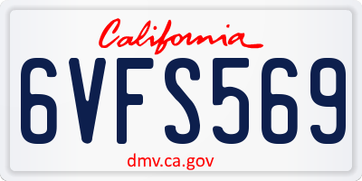 CA license plate 6VFS569