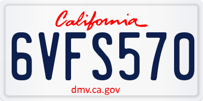 CA license plate 6VFS570