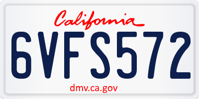 CA license plate 6VFS572