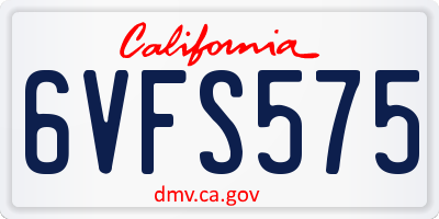 CA license plate 6VFS575