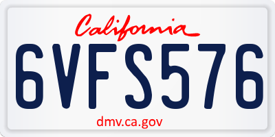 CA license plate 6VFS576
