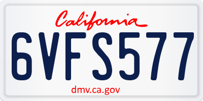 CA license plate 6VFS577