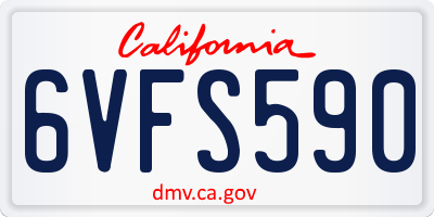 CA license plate 6VFS590