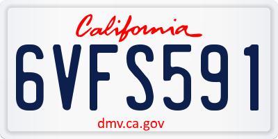 CA license plate 6VFS591