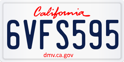 CA license plate 6VFS595