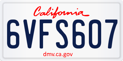 CA license plate 6VFS607