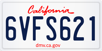 CA license plate 6VFS621