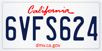 CA license plate 6VFS624