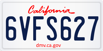 CA license plate 6VFS627