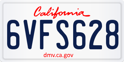 CA license plate 6VFS628