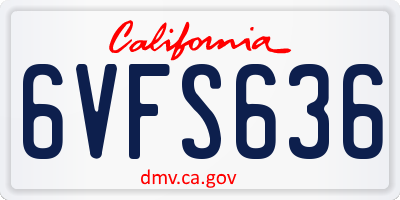 CA license plate 6VFS636