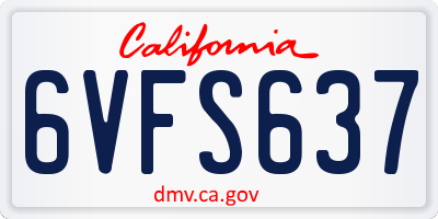 CA license plate 6VFS637