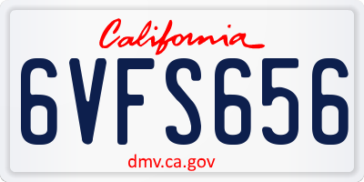 CA license plate 6VFS656