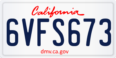 CA license plate 6VFS673