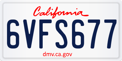 CA license plate 6VFS677