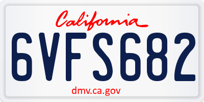 CA license plate 6VFS682