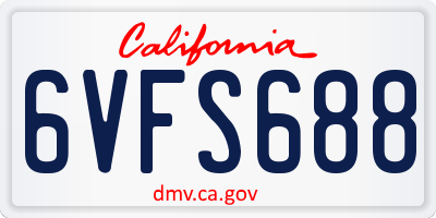 CA license plate 6VFS688