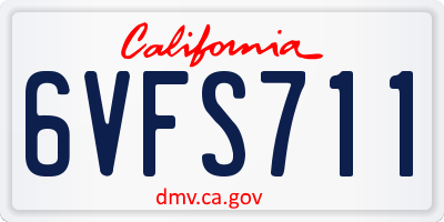 CA license plate 6VFS711