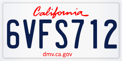 CA license plate 6VFS712