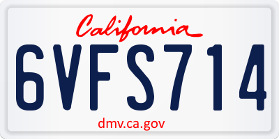 CA license plate 6VFS714