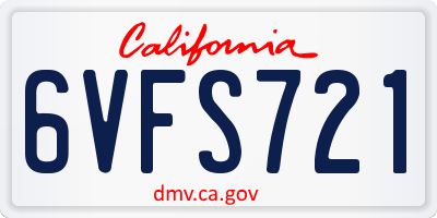 CA license plate 6VFS721