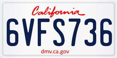 CA license plate 6VFS736