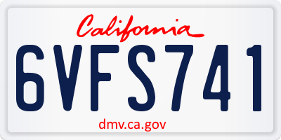 CA license plate 6VFS741