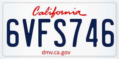 CA license plate 6VFS746