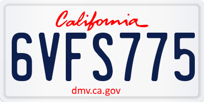 CA license plate 6VFS775