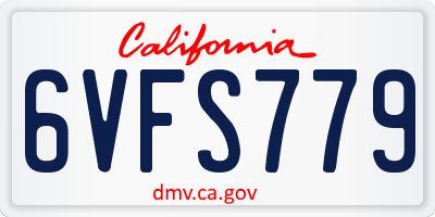 CA license plate 6VFS779