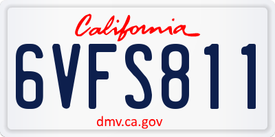 CA license plate 6VFS811