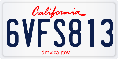 CA license plate 6VFS813