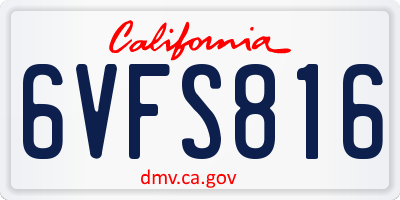 CA license plate 6VFS816