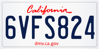 CA license plate 6VFS824