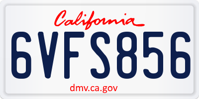 CA license plate 6VFS856