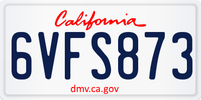CA license plate 6VFS873