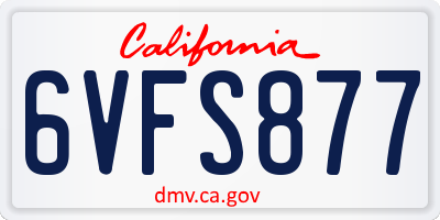 CA license plate 6VFS877