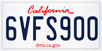 CA license plate 6VFS900